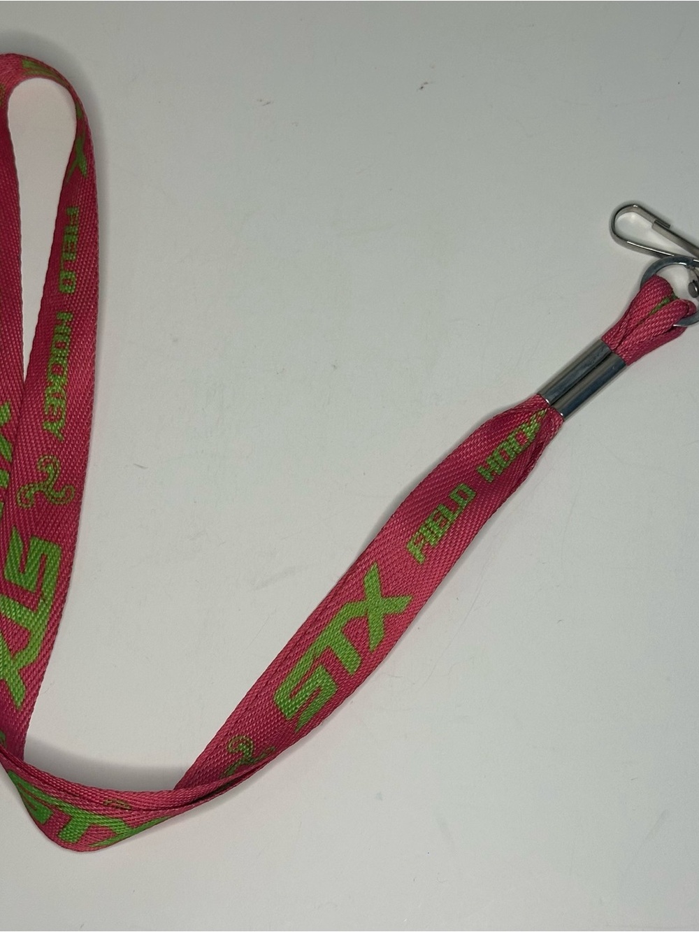 STX Field Hockey Hot Pink & Green Lanyard Keychain Metal Snap Hook Clip